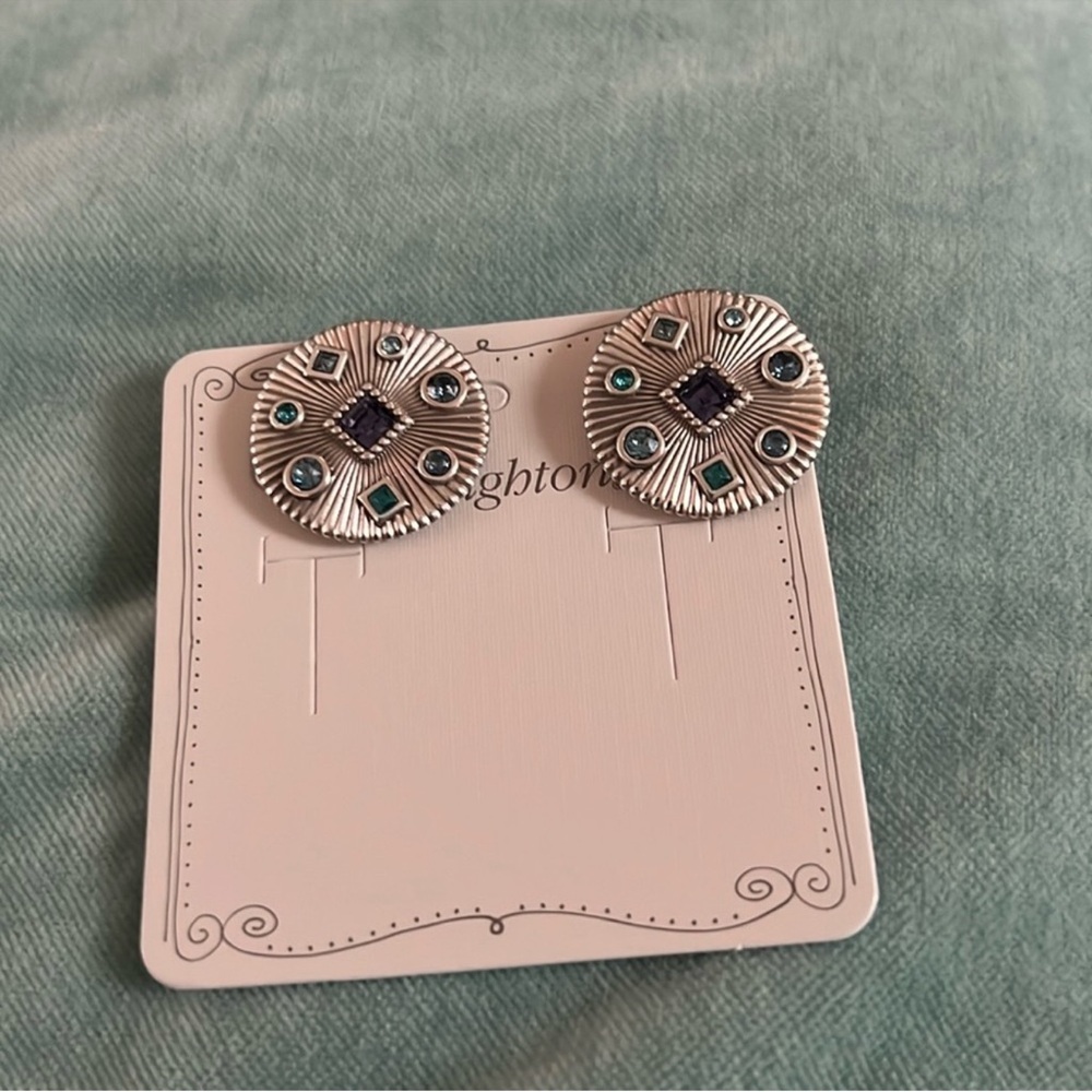 Brighton Silver and Green Earrings
